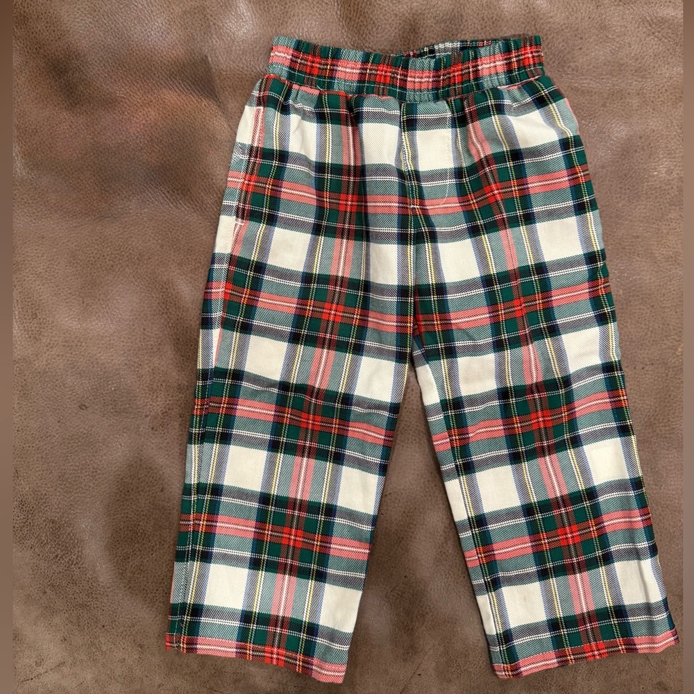 TBBC - Toddler Boy Tartan Dress Pants with elastic waist